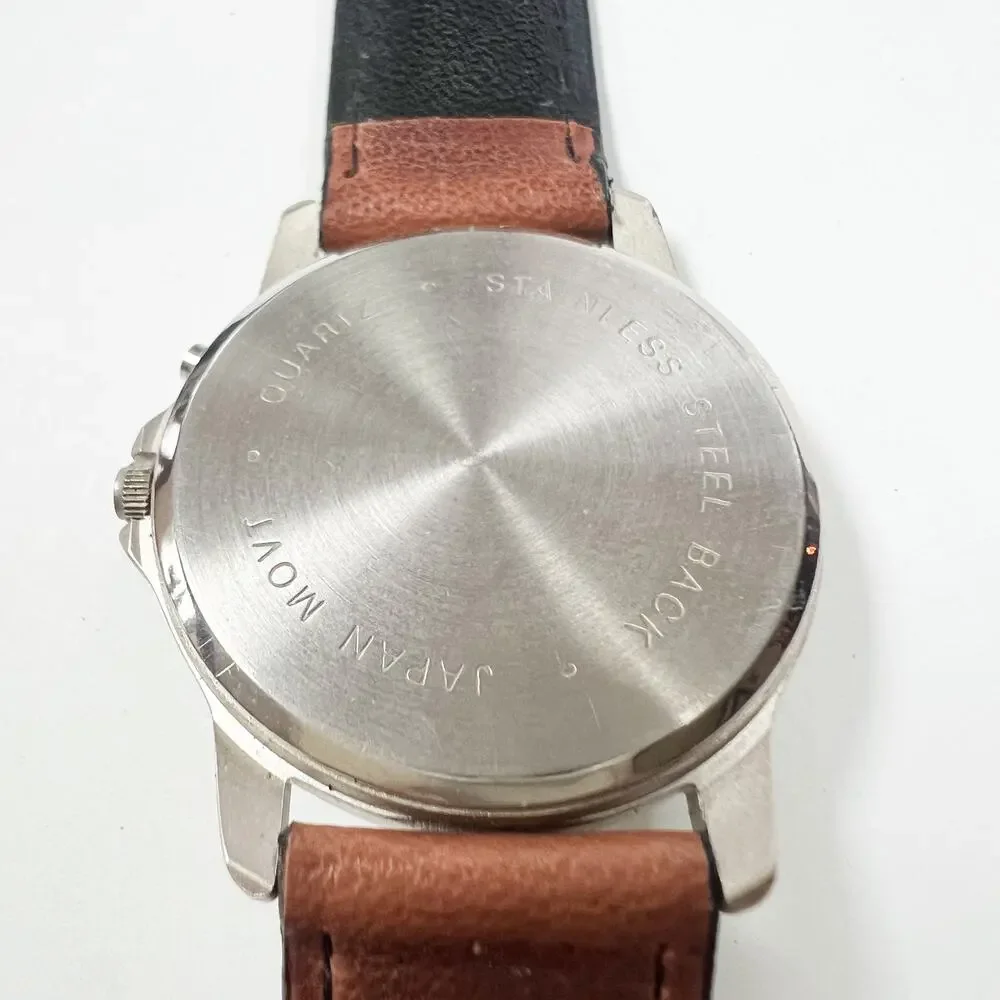 Retro Time magazine wristwatch light brown band